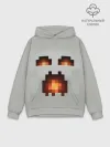 Худи мужской база хлопок / МАЙНКРАФТ, ГАСТ ОГНЕННЫЙ