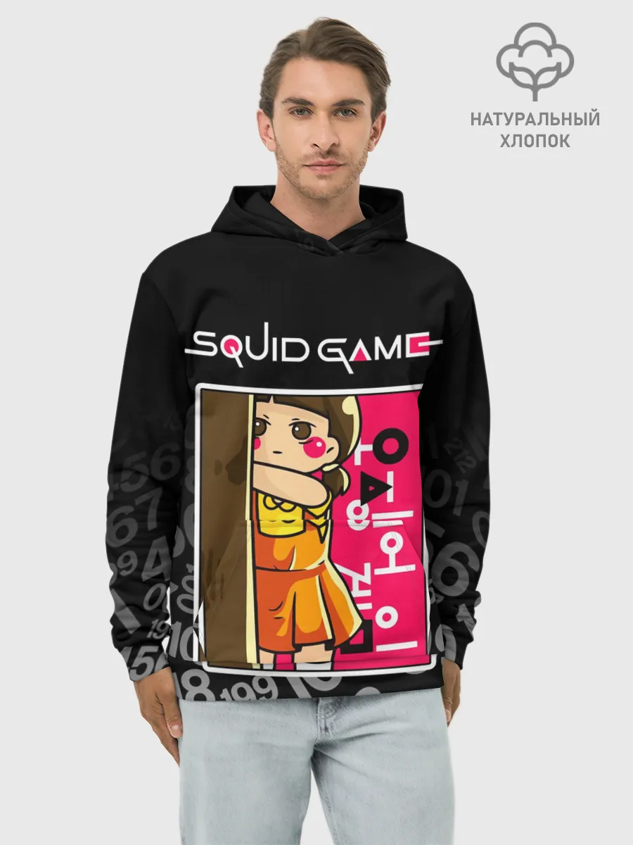 Худи мужской база хлопок / ИГРА В КАЛЬМАРА / КУКЛА / DOLL