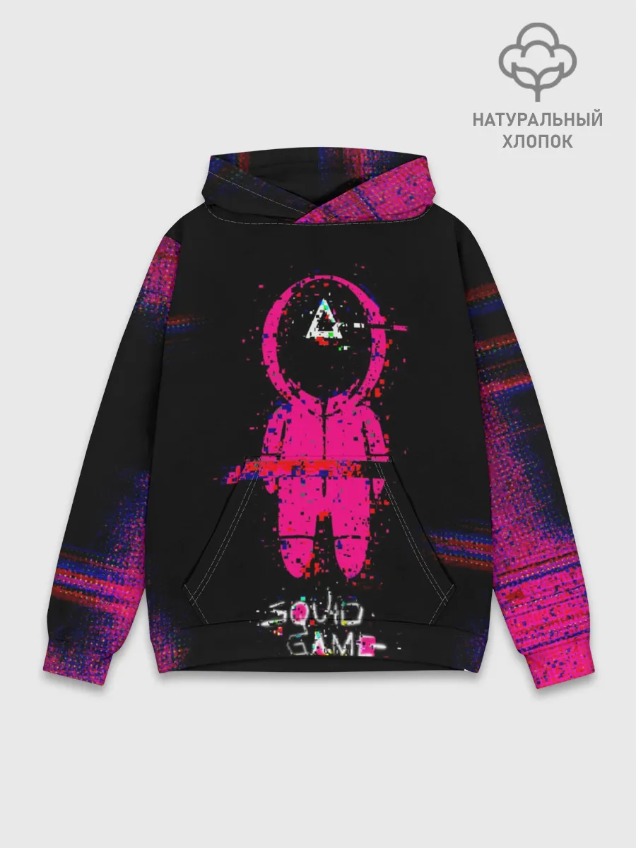 Худи мужской база хлопок / Игра в кальмара глитч