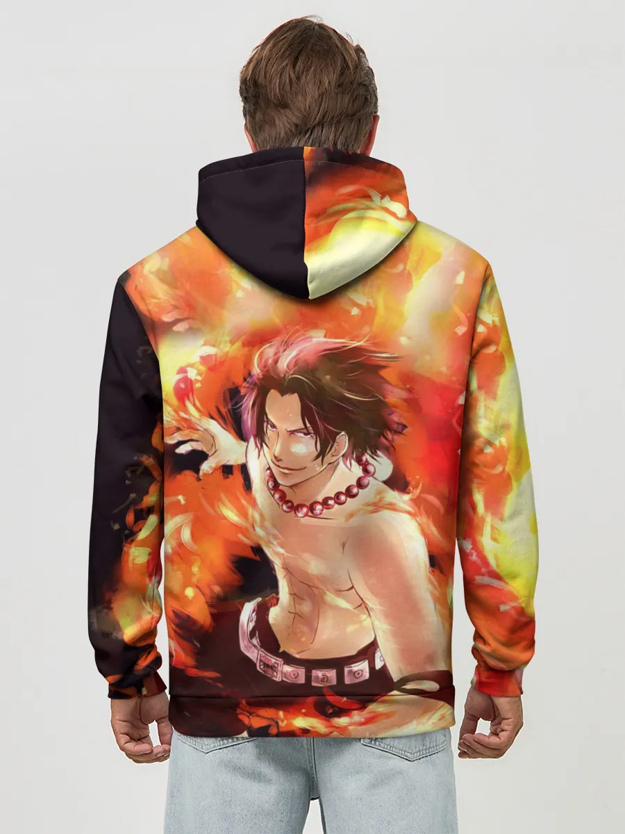 Худи мужской база хлопок / ONE PIECE ASCE HERO