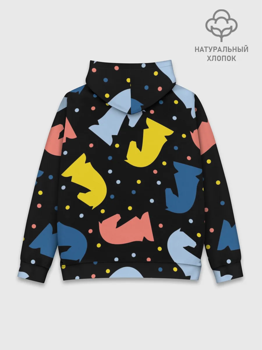 Худи мужской база хлопок / Шахматные фигуры цветные