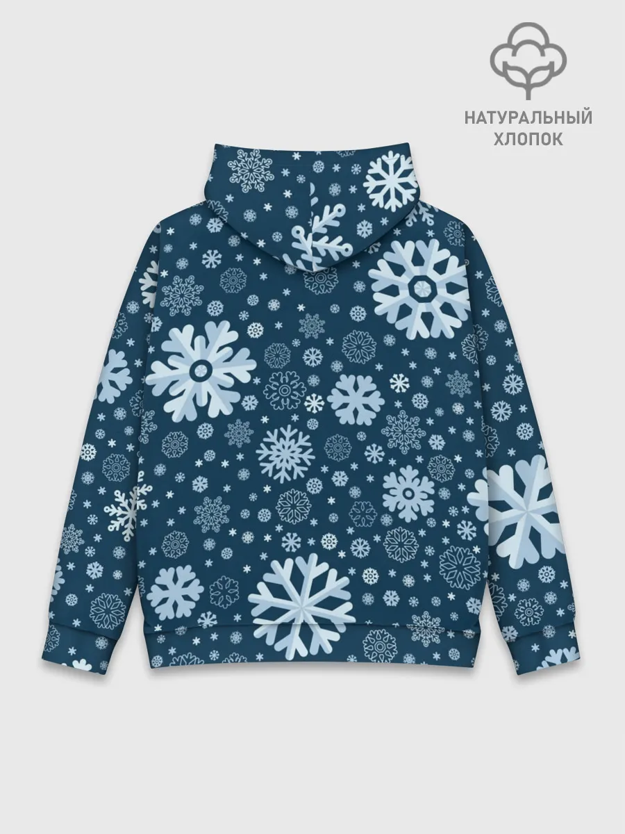 Худи мужской база хлопок / Новогодние снежинки, новый год
