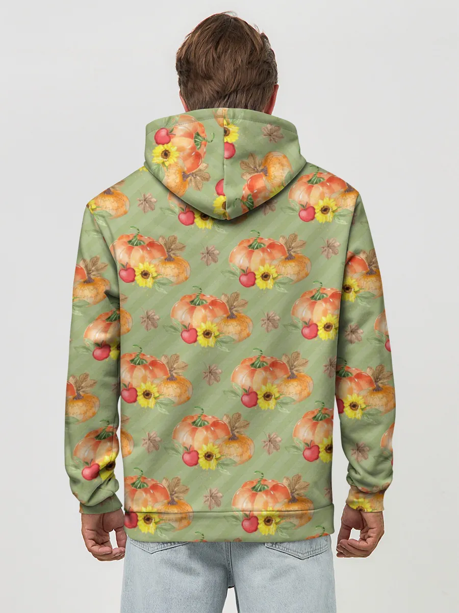 Худи мужской база хлопок / Овощи: Тыквы паттерн