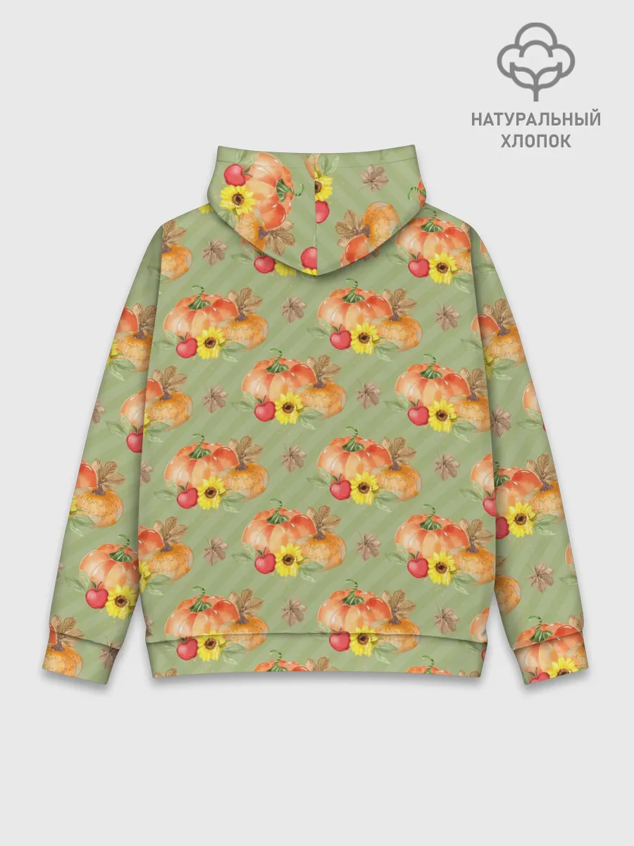 Худи мужской база хлопок / Овощи: Тыквы паттерн