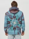 Худи мужской база хлопок / Абстрактный цветок. Голубой.