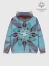 Худи мужской база хлопок / Абстрактный цветок. Голубой.