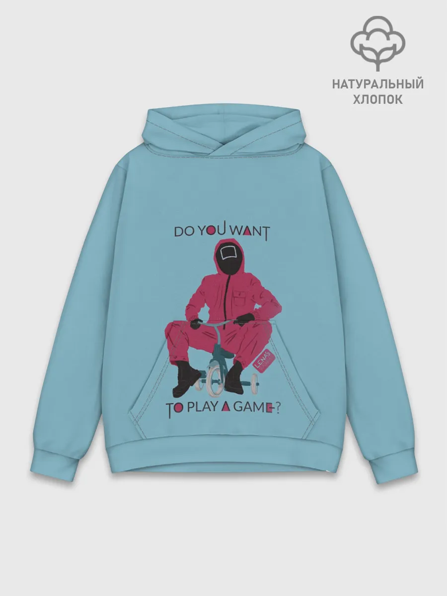 Худи мужской база хлопок / ИГРА В КАЛЬМАРА DO YOU WANT TO PLAY A GAME?