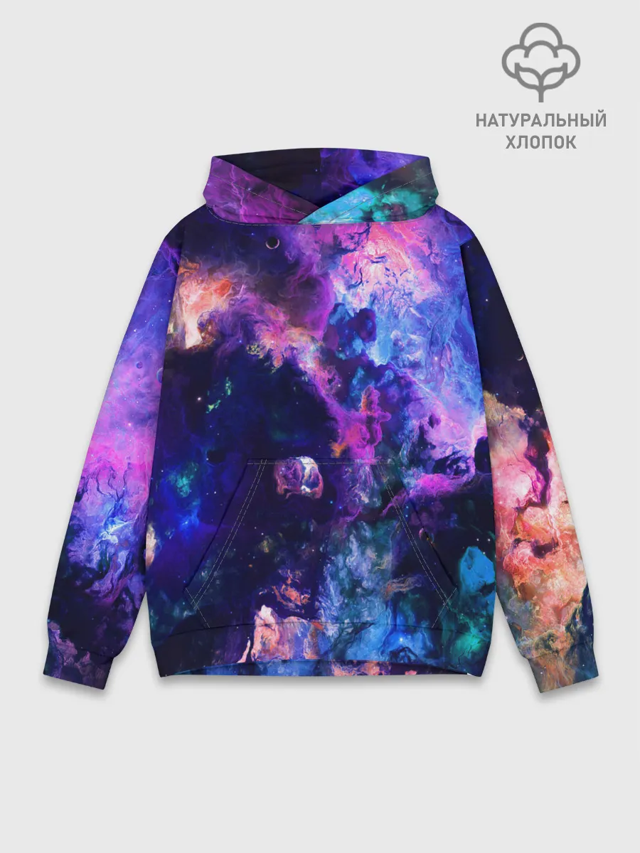 Худи мужской база хлопок / НЕОНОВЫЕ КОСМОС / NEON SPACE