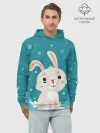 Худи мужской база хлопок / Новогодний зайчик