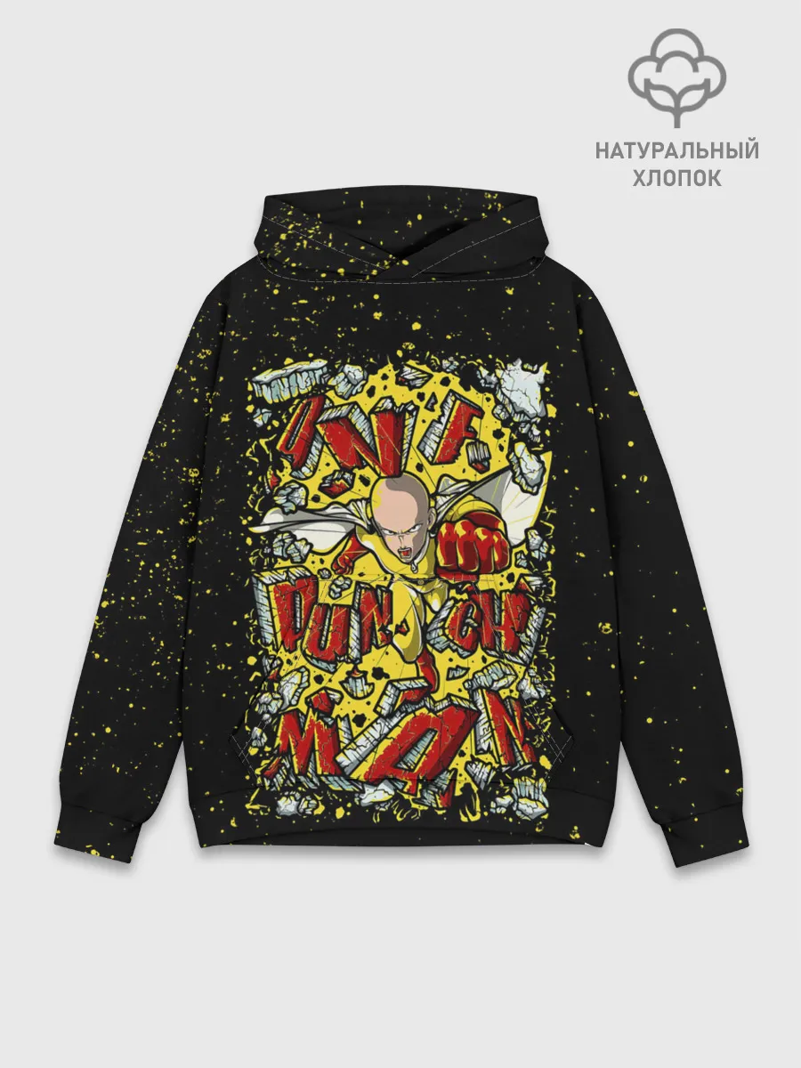 Худи мужской база хлопок / Сайта пробивает стену One Punch-Man