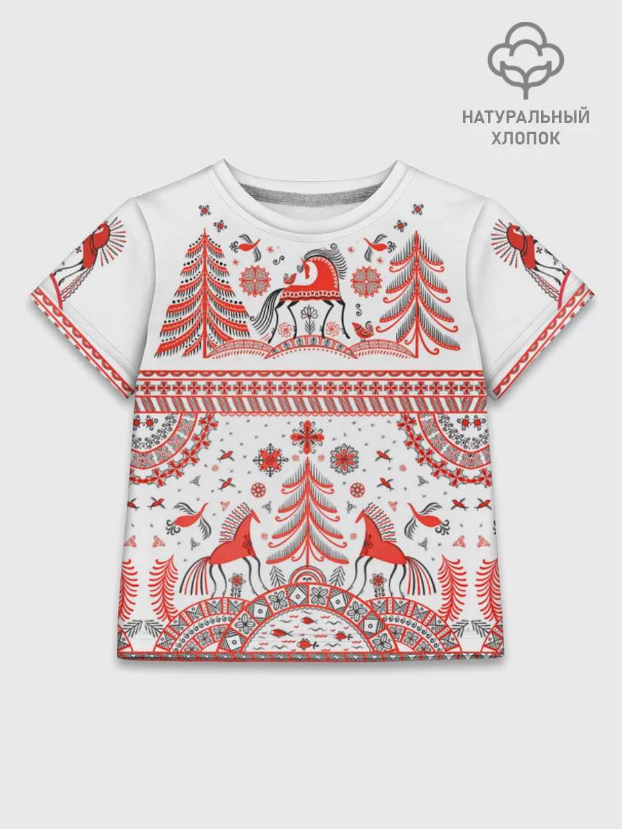 Детская футболка хлопок / MezenHorse_2_KT