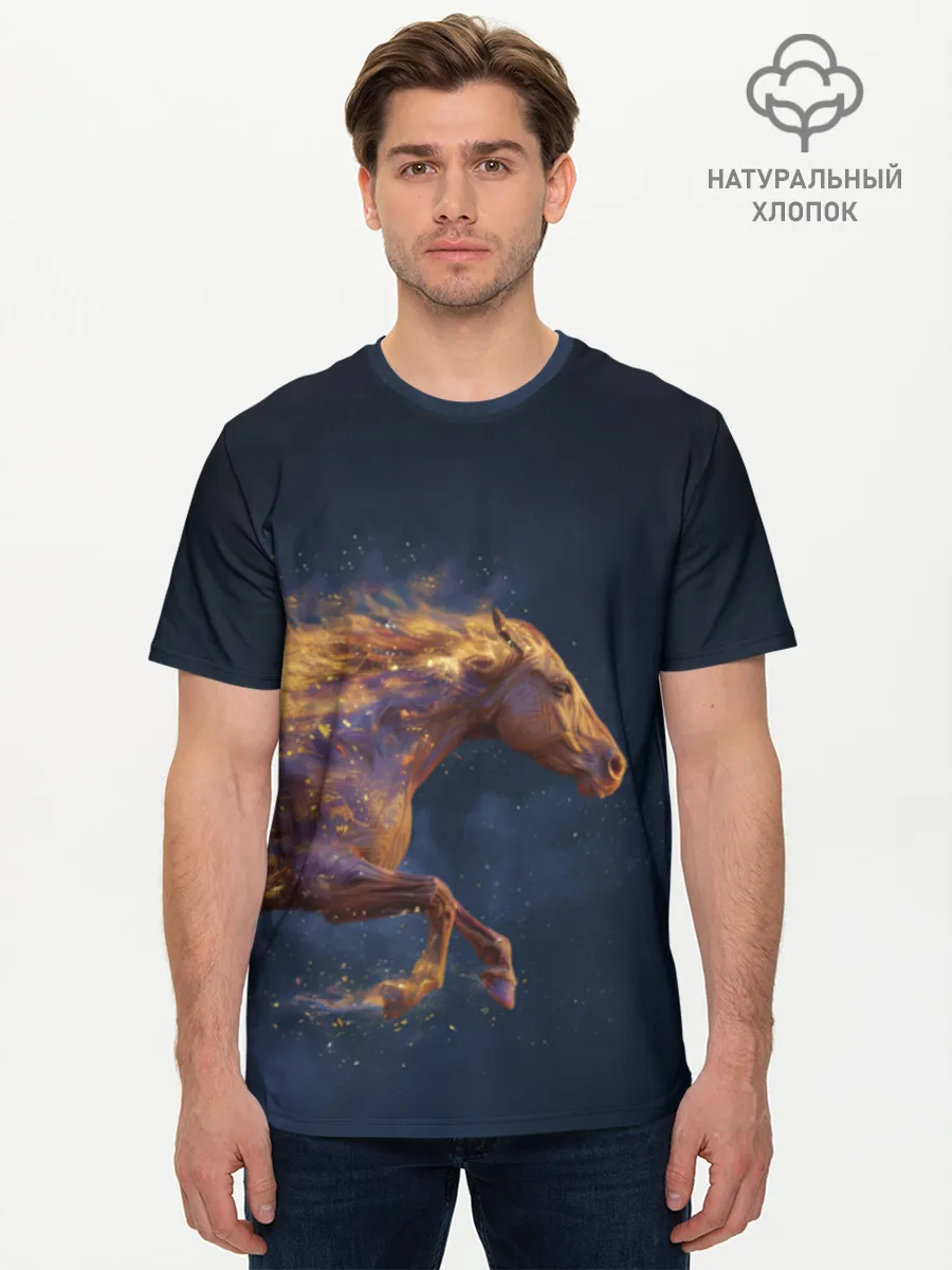 Мужская базовая футболка хлопок / SpaceHorse
