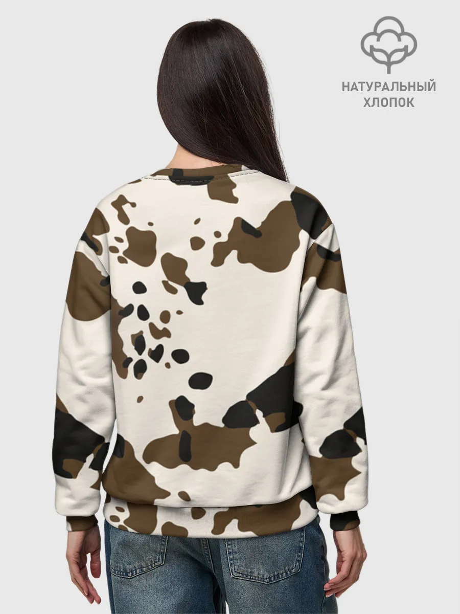 Женский свитшот базовый хлопок / CowPrint