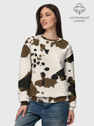 Женский свитшот базовый хлопок / CowPrint