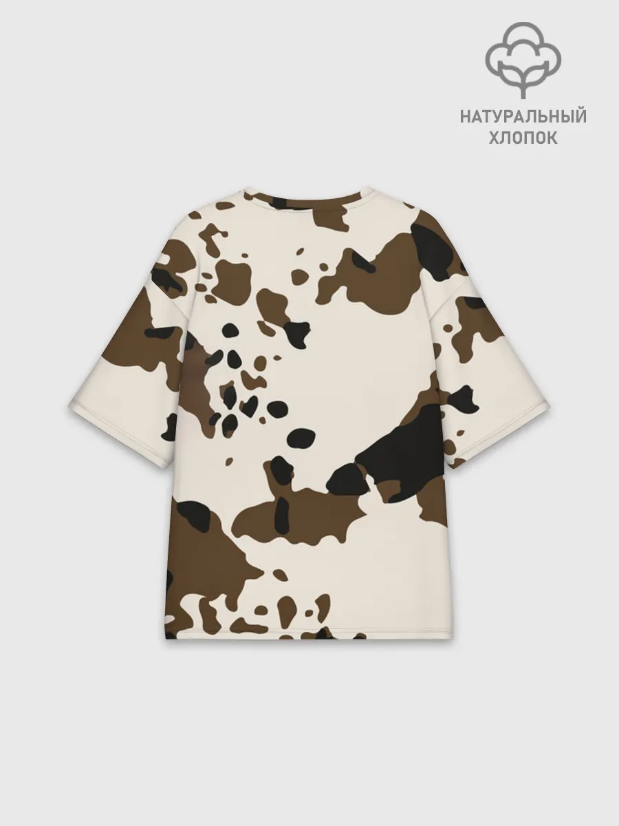 Женская футболка оверсайз хлопок / CowPrint