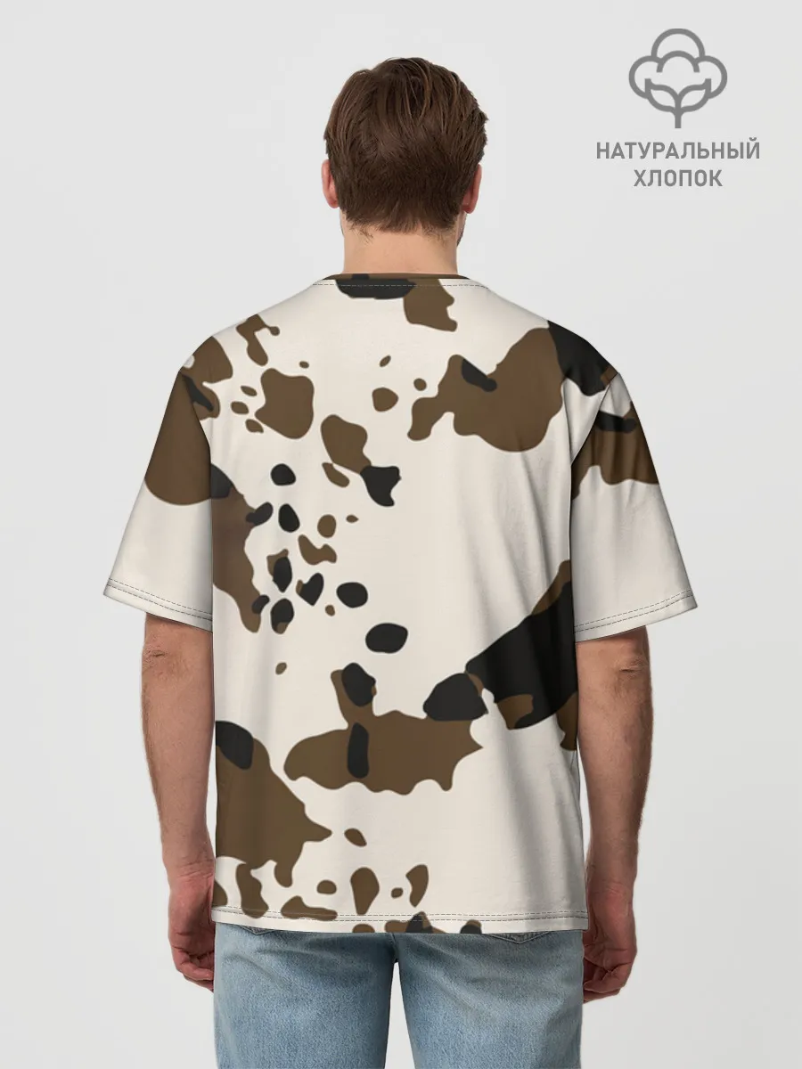 Мужская футболка оверсайз хлопок / CowPrint