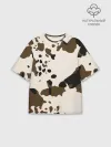 Мужская футболка оверсайз хлопок / CowPrint