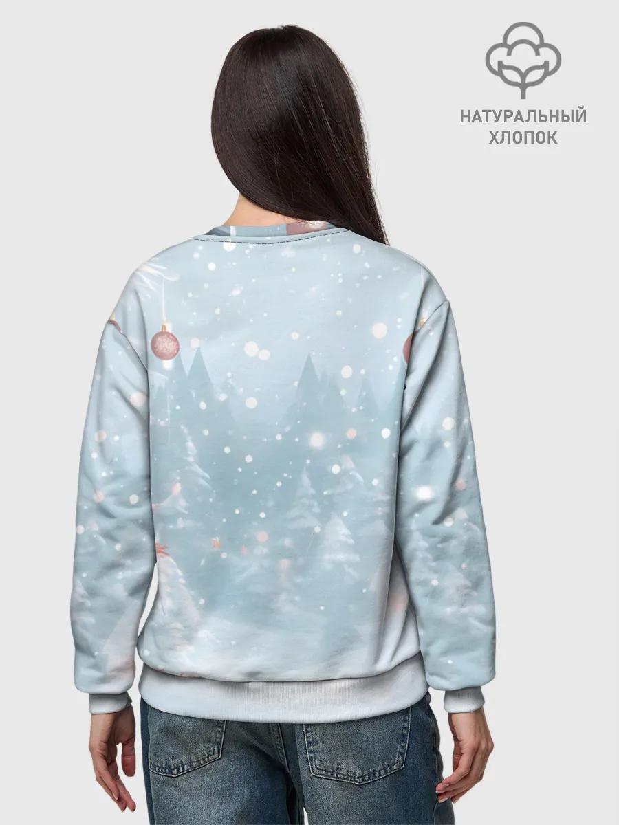 Женский свитшот базовый хлопок / Пони Новый год