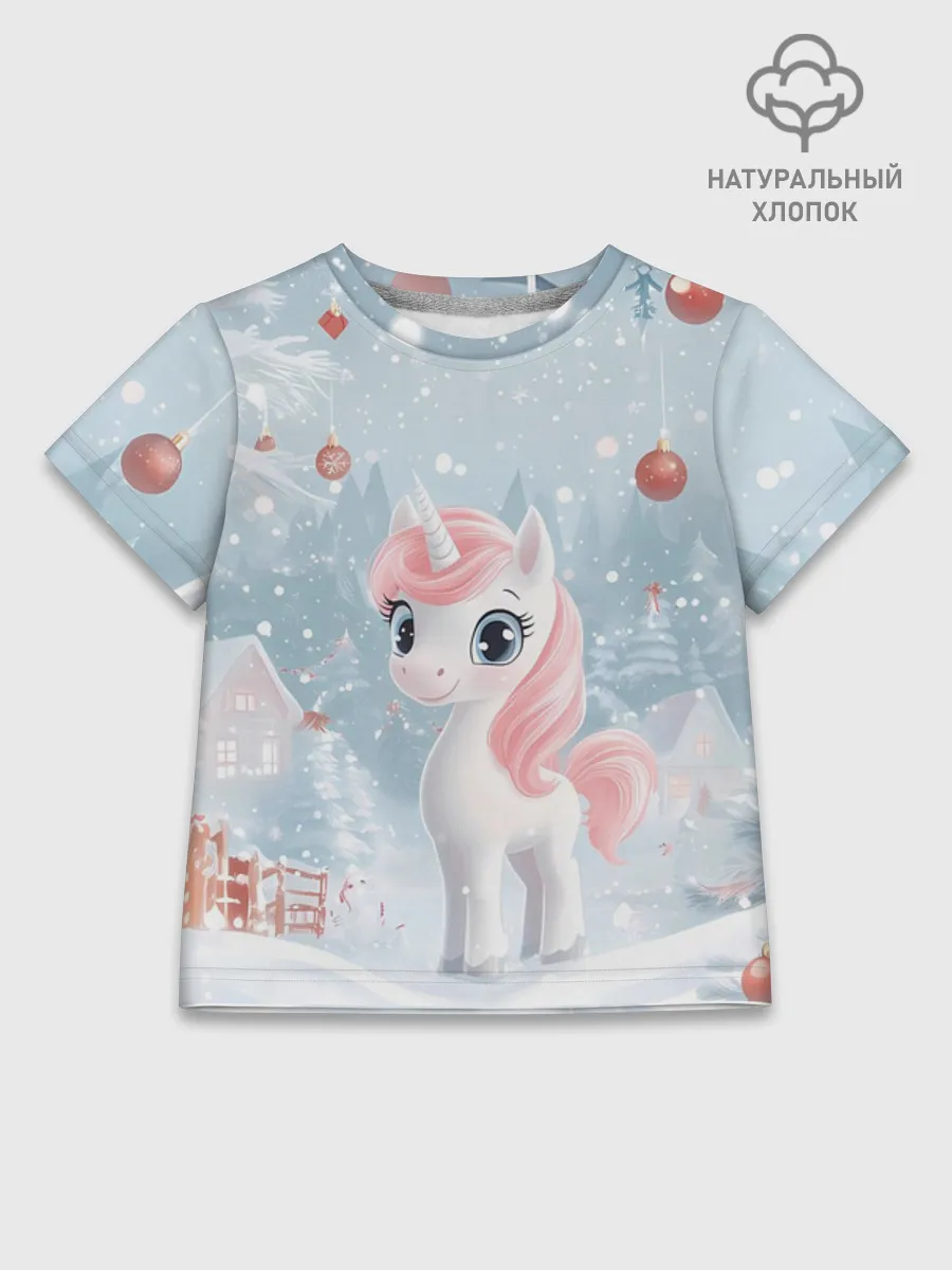 Детская футболка хлопок / Пони Новый год