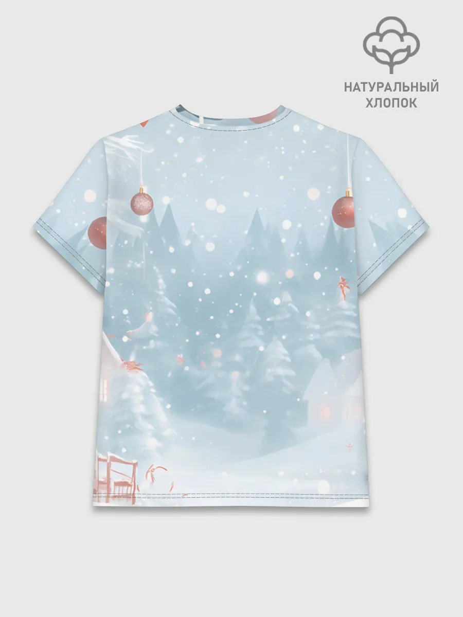 Женская базовая футболка хлопок / Пони Новый год