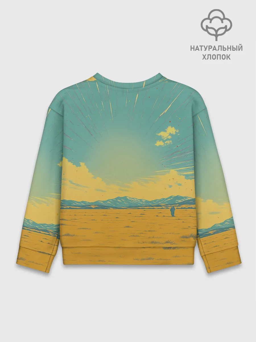 Детский свитшот хлопок / Loshad_v_pustine