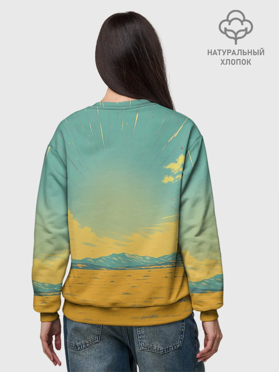 Женский свитшот базовый хлопок / Loshad_v_pustine