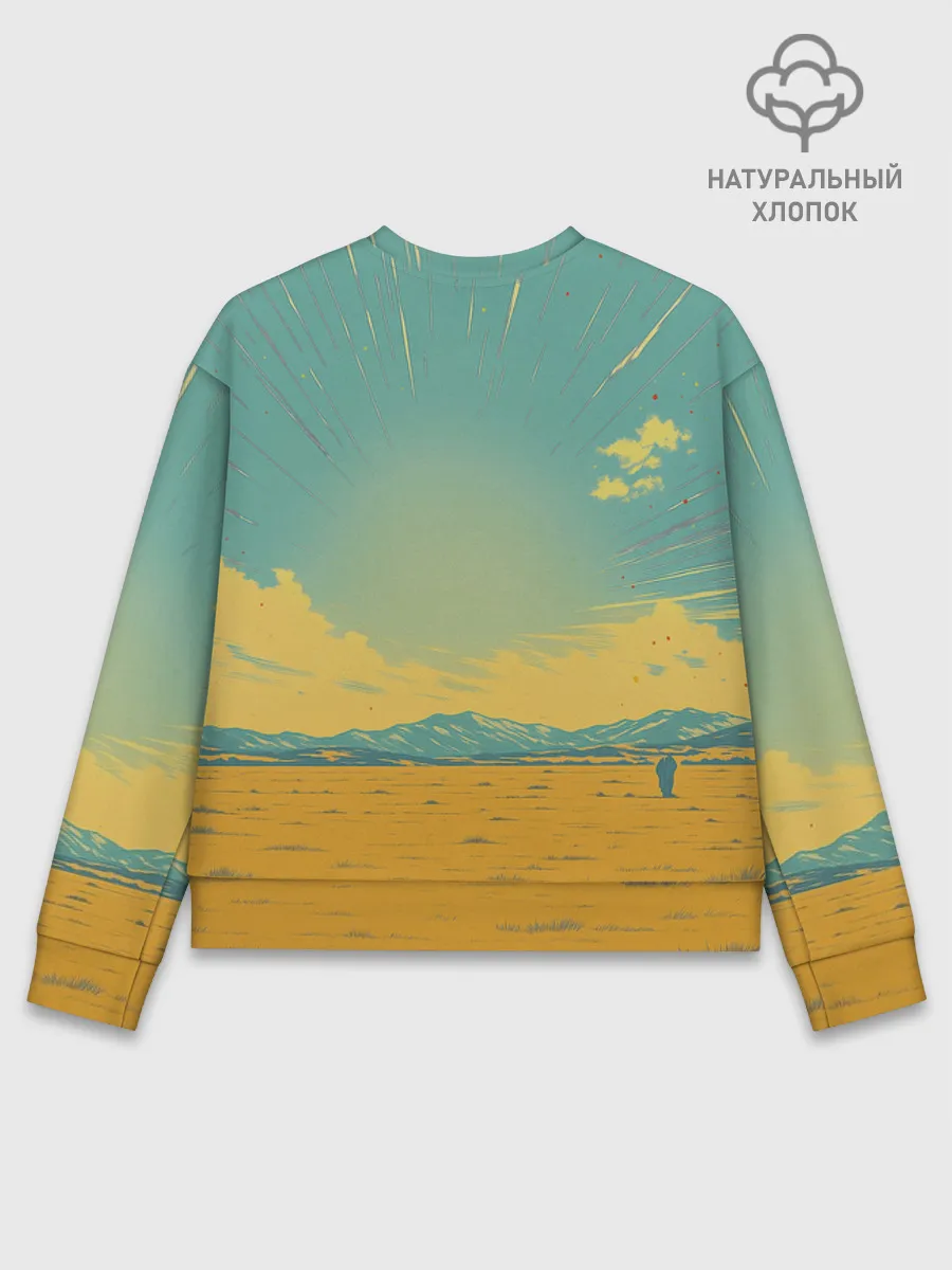 Женский свитшот базовый хлопок / Loshad_v_pustine
