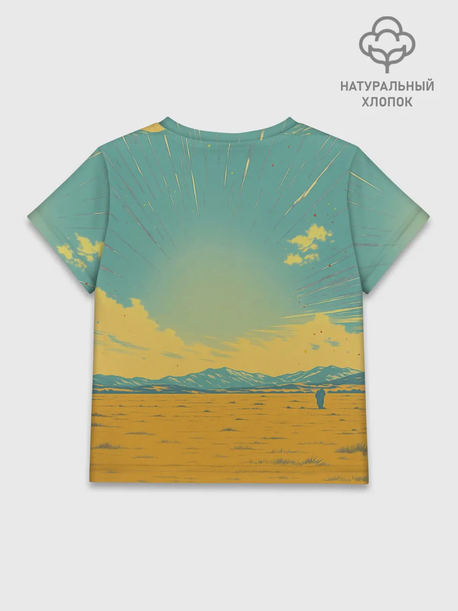 Детская футболка хлопок / Loshad_v_pustine