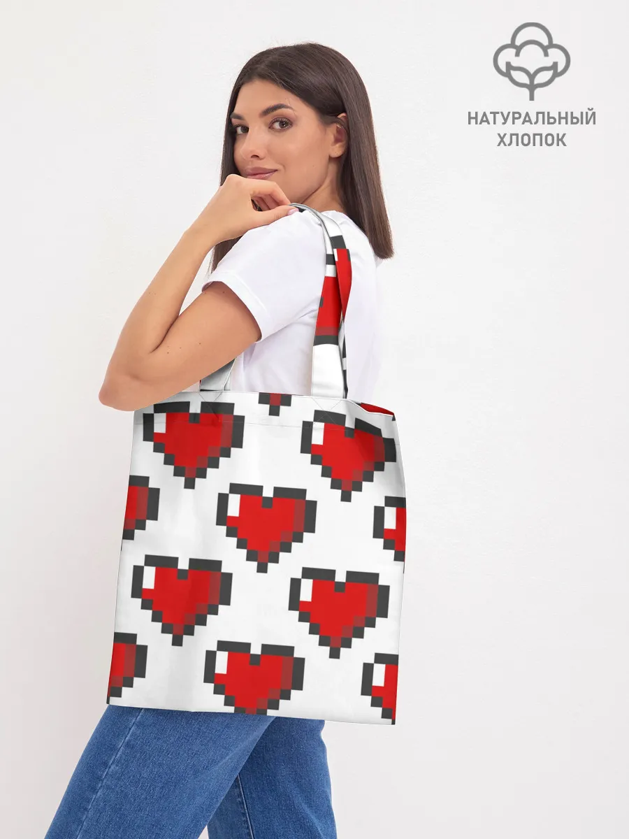 Шоппер база / Пиксельные сердечки