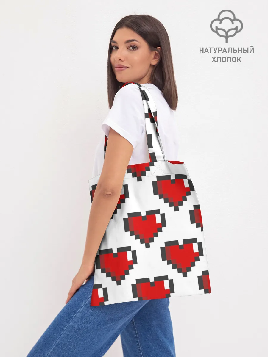 Шоппер база / Пиксельные сердечки