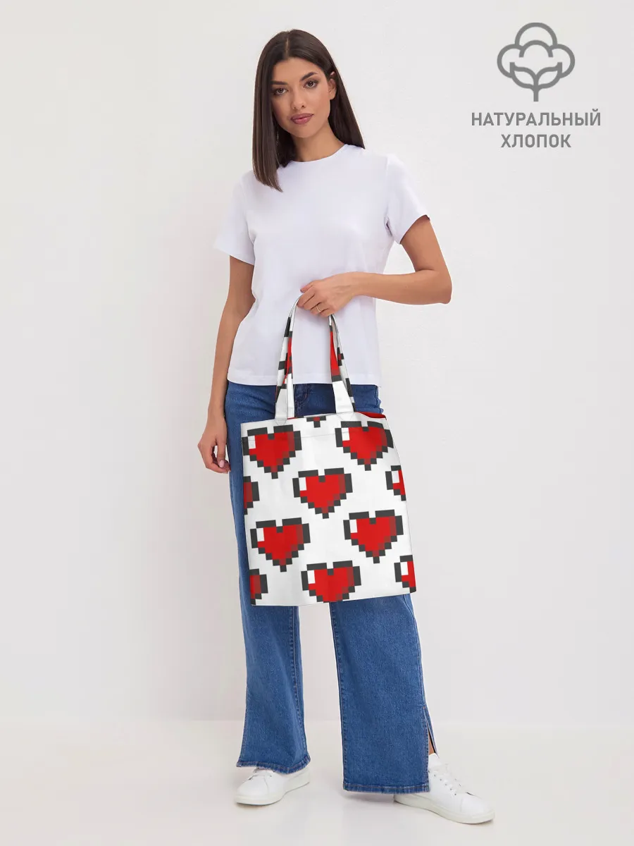 Шоппер база / Пиксельные сердечки
