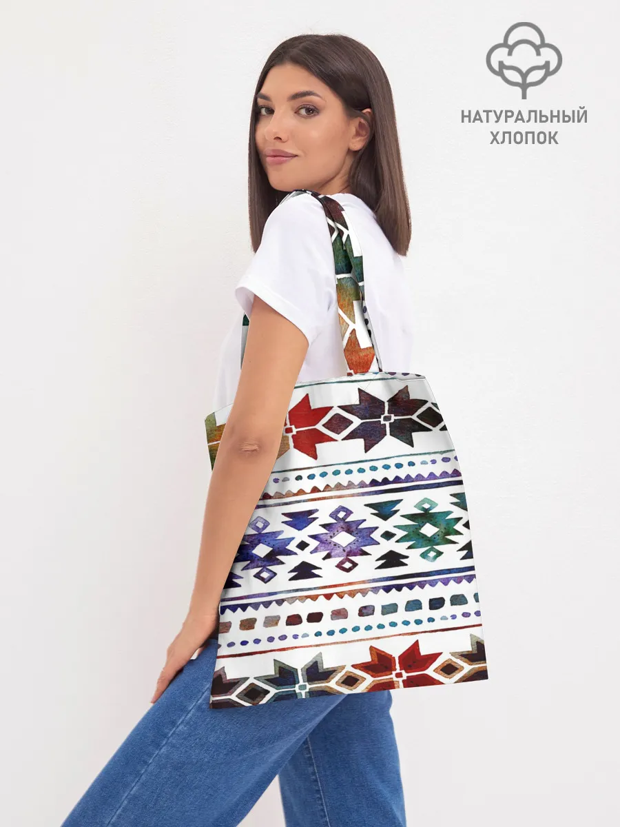 Шоппер база / Снежинки акварель