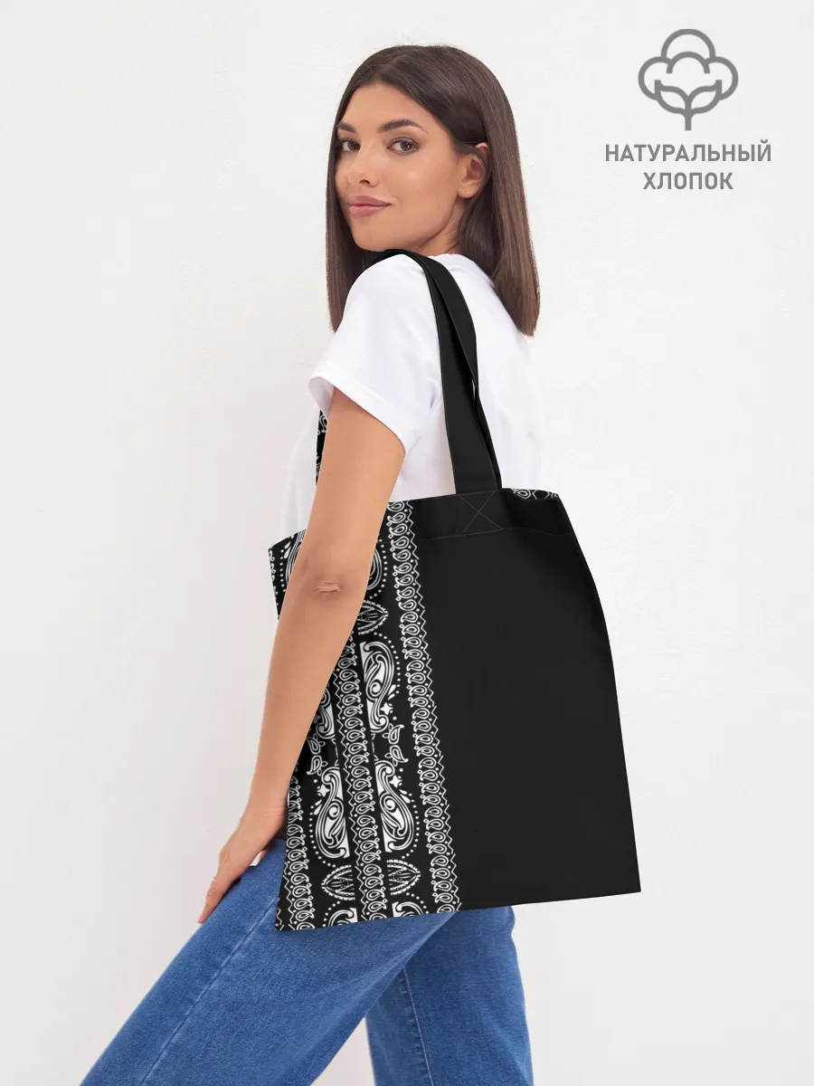 Шоппер база / Узор на чёрном