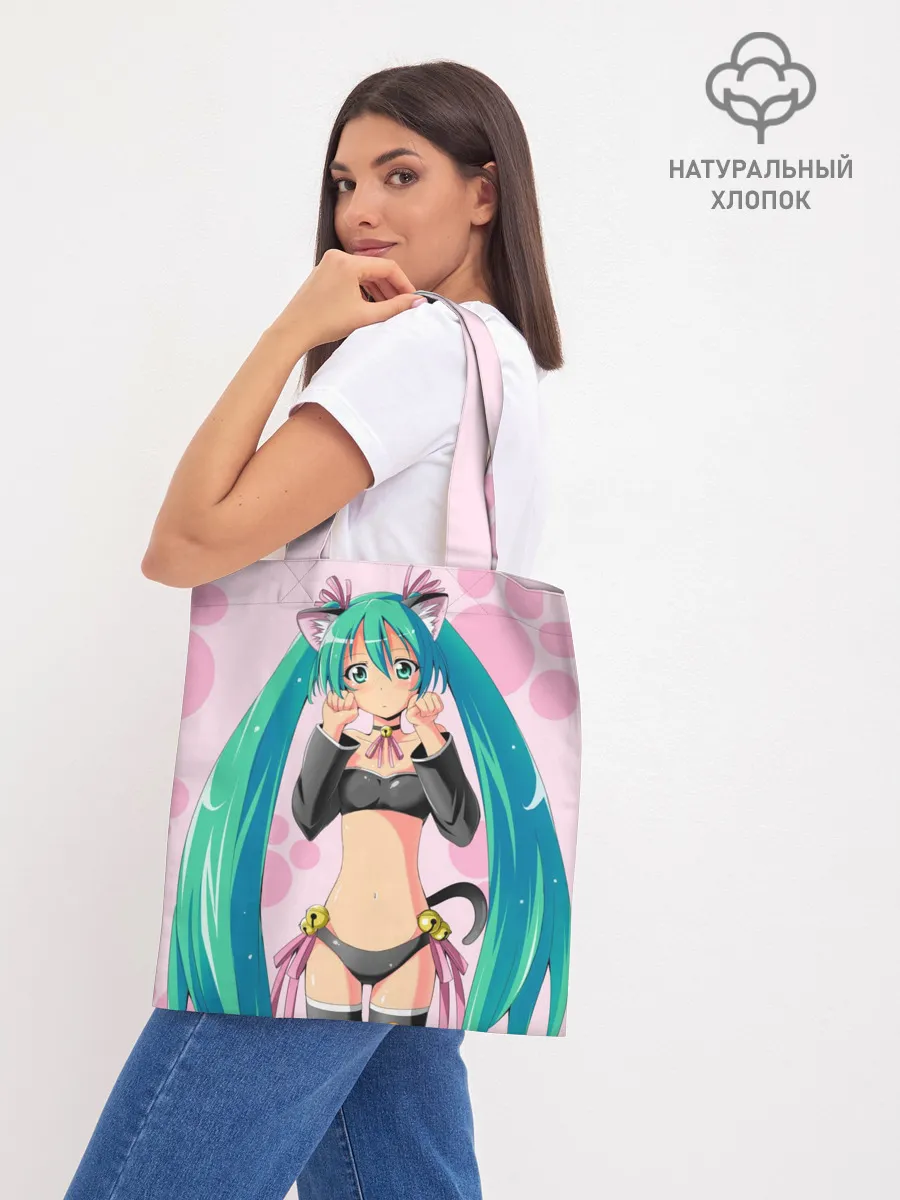 Шоппер база / Хатсуне Мику на розовом фоне