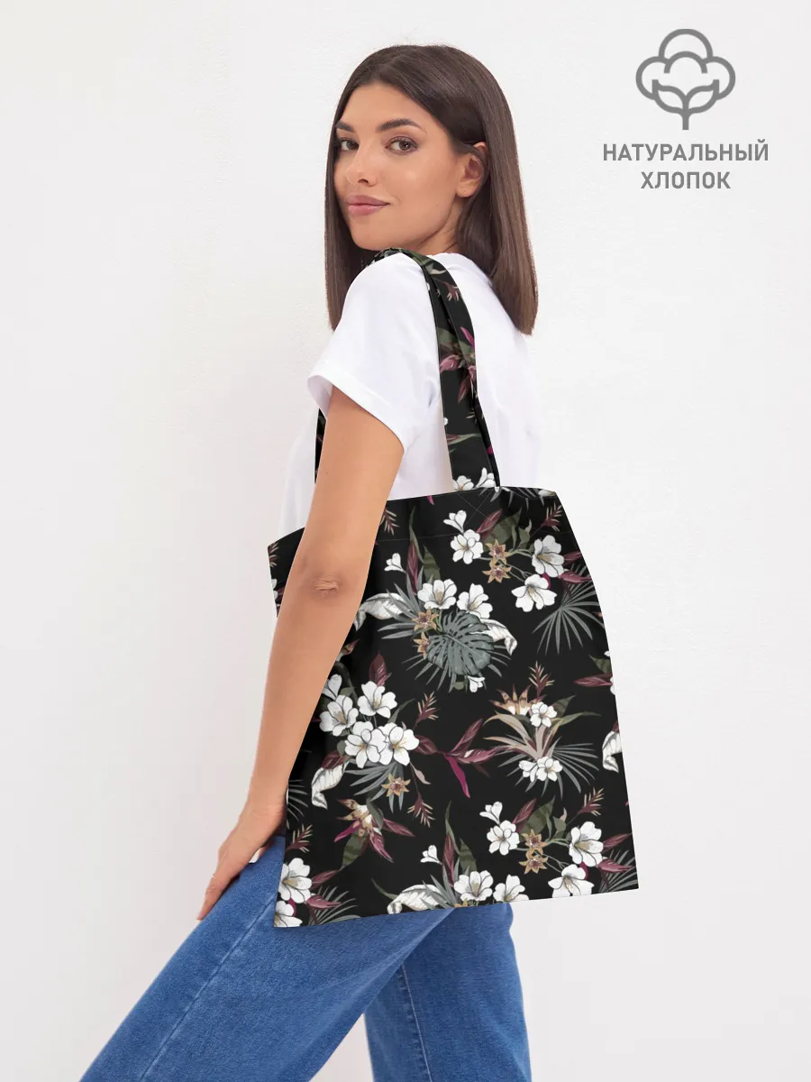 Шоппер база / Белые цветы
