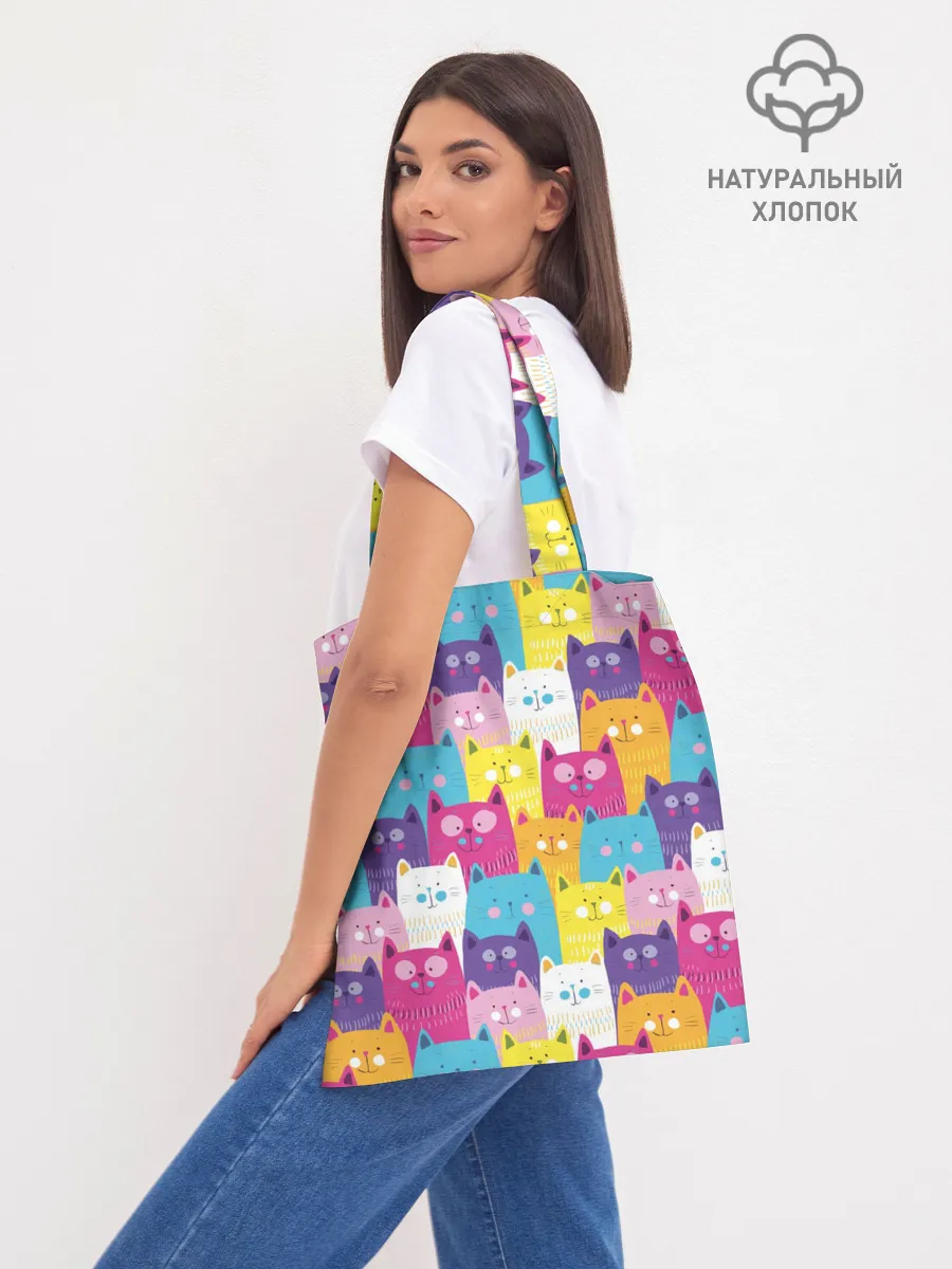 Шоппер база / Разноцветные котики
