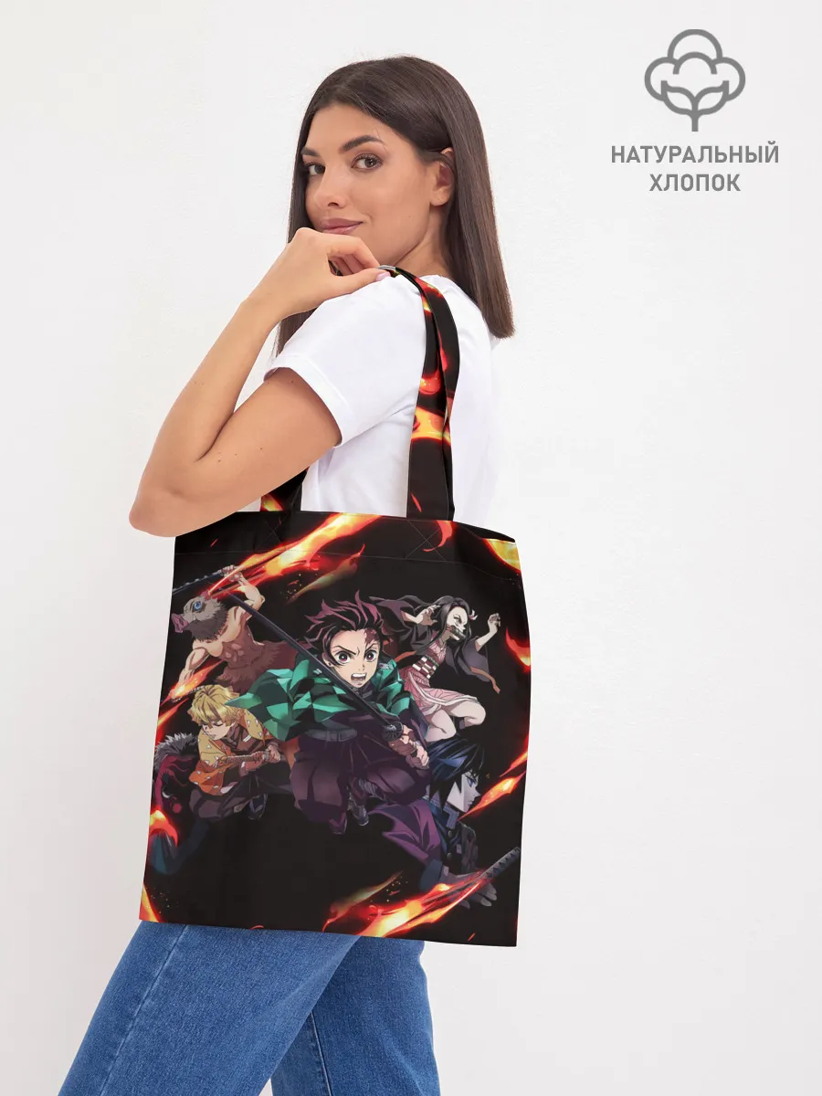 Шоппер база / Kimetsu no Yaiba пламенный узор