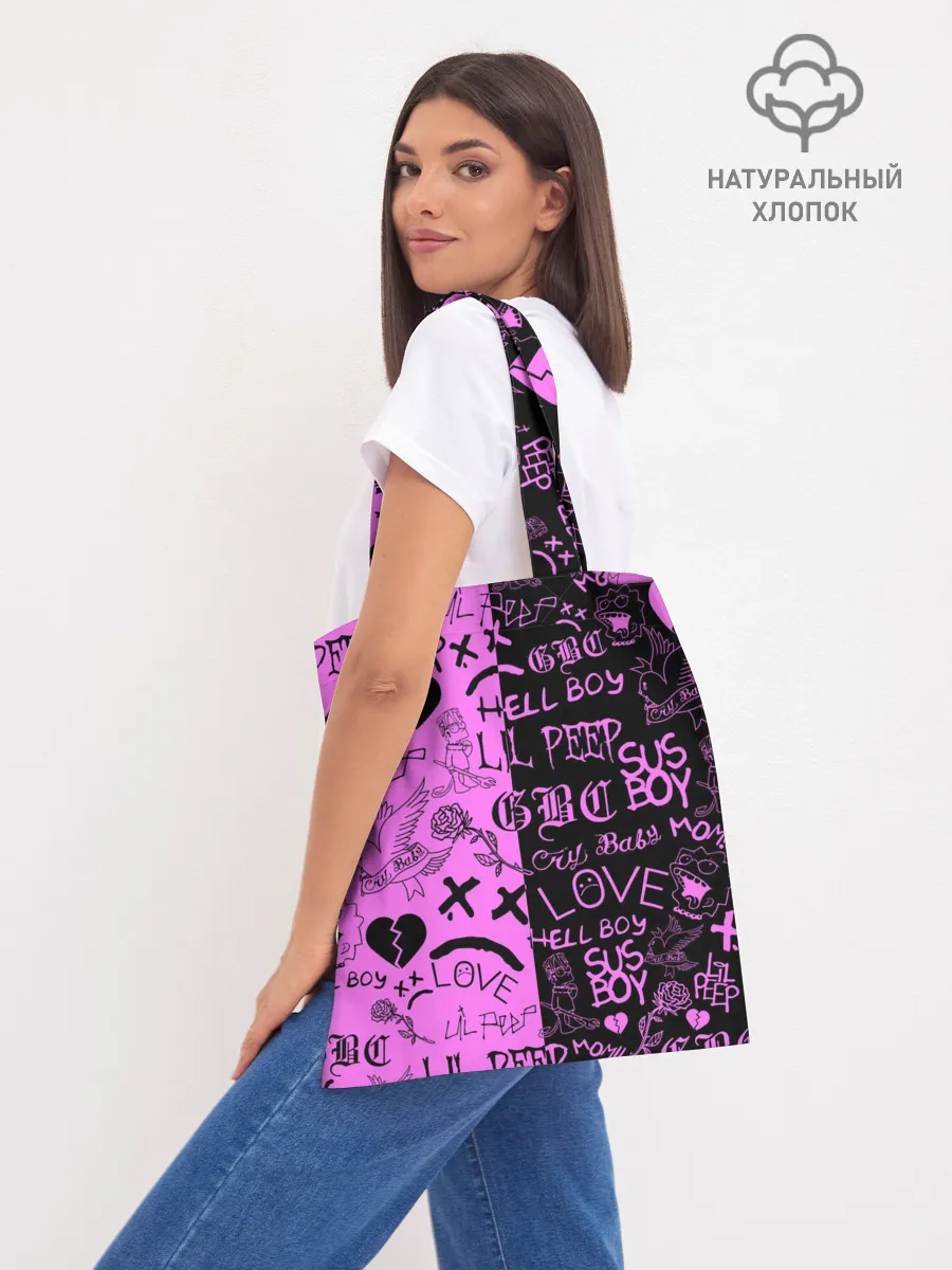 Шоппер база / LIL PEEP LOGOBOMBING BLACK PINK