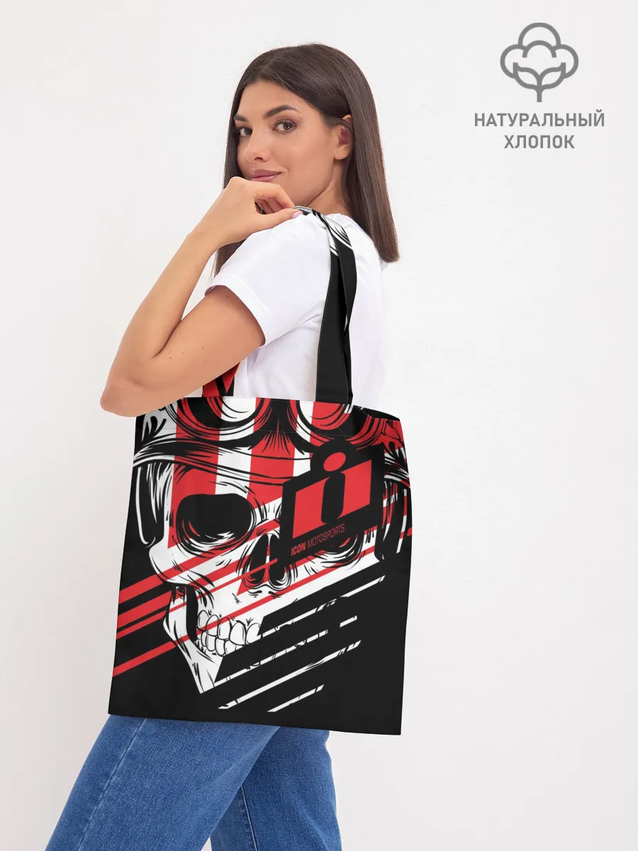 Шоппер база / Череп Icon красный