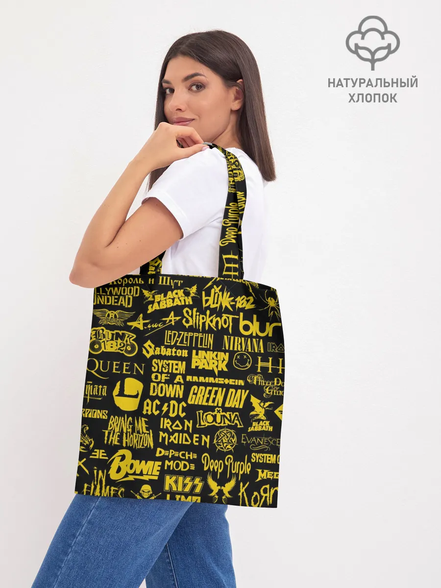 Шоппер база / Логотипы рок групп GOLD