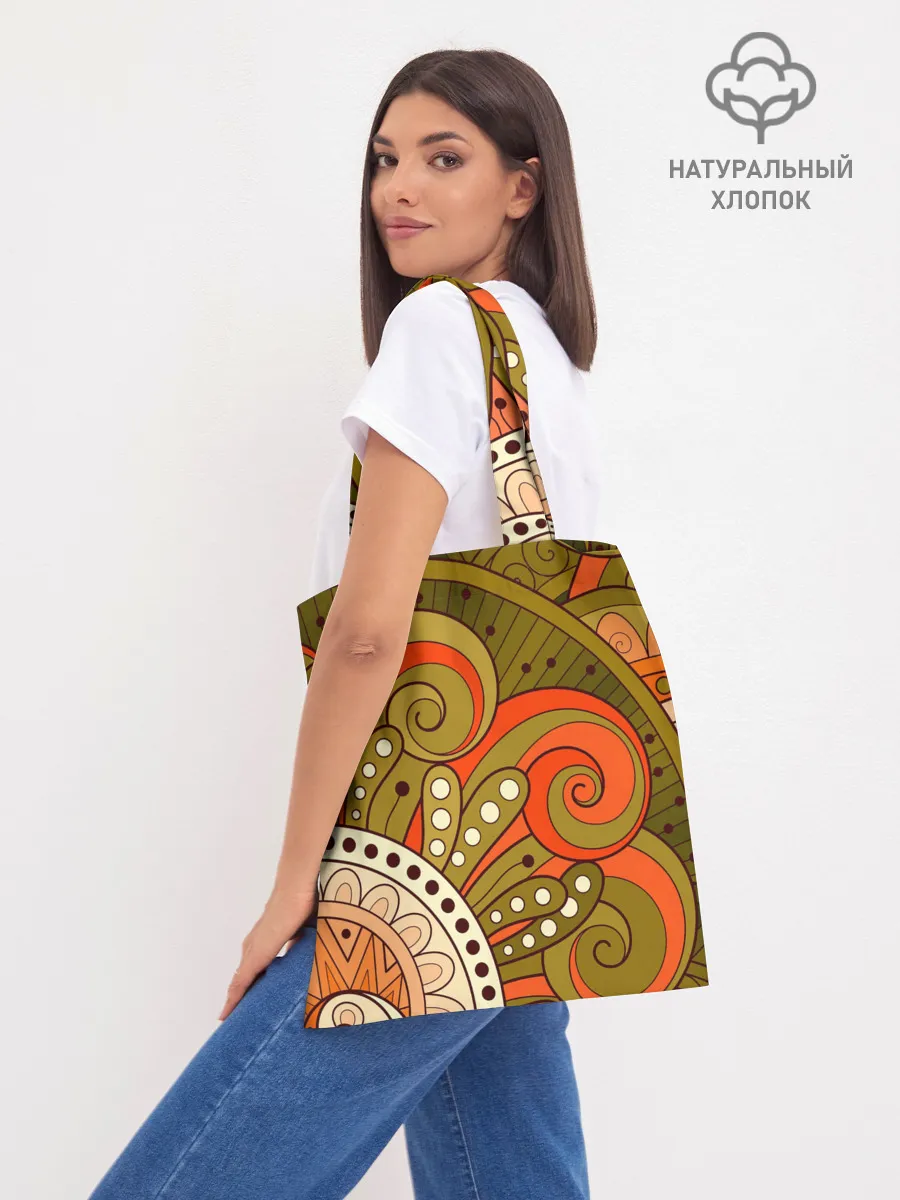 Шоппер база / Детский оранжево-болотный