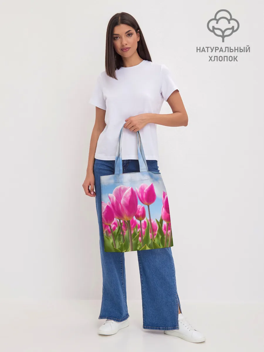 Шоппер база / Розовые тюльпаны