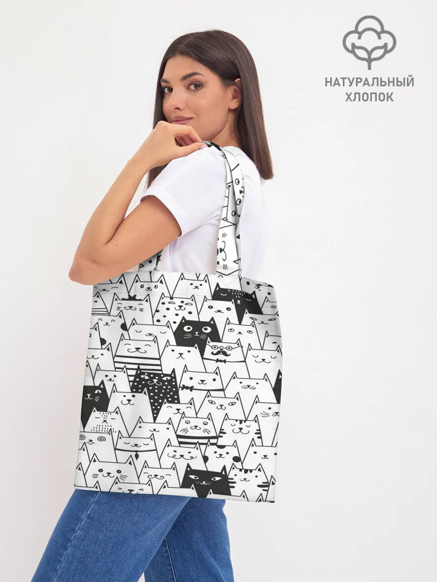 Шоппер база / КОТЫ WHITE