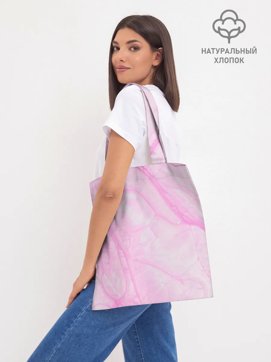 Шоппер база / розовые разводы краска зефир