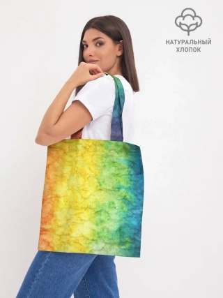 Шоппер база / разноцветный акварель градиент