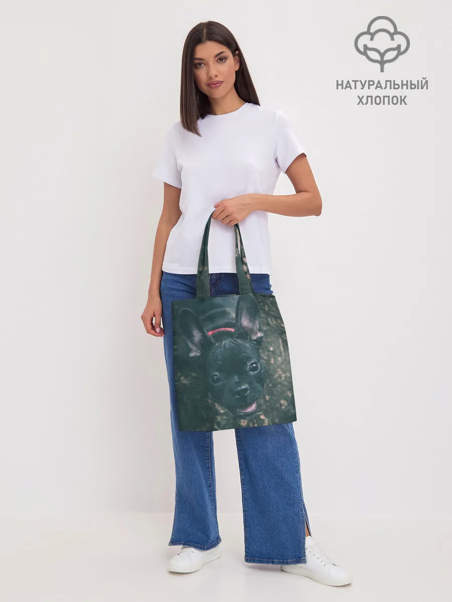 Шоппер база / Бульдог морда собакена черного