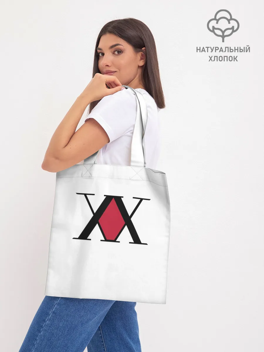 Шоппер база / XX посередине красное на белом