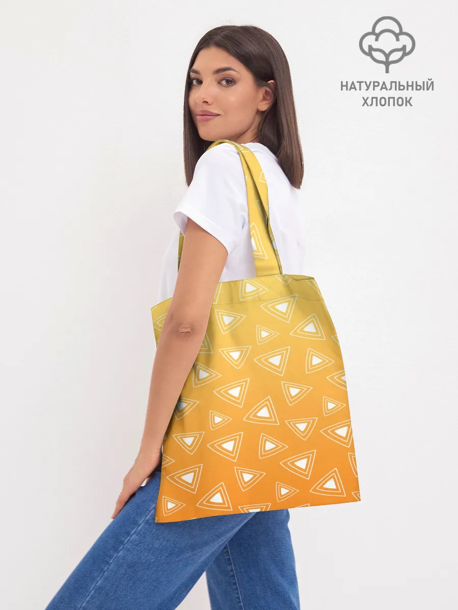 Шоппер база / Kimetsu no yaiba оранжевый паттерн