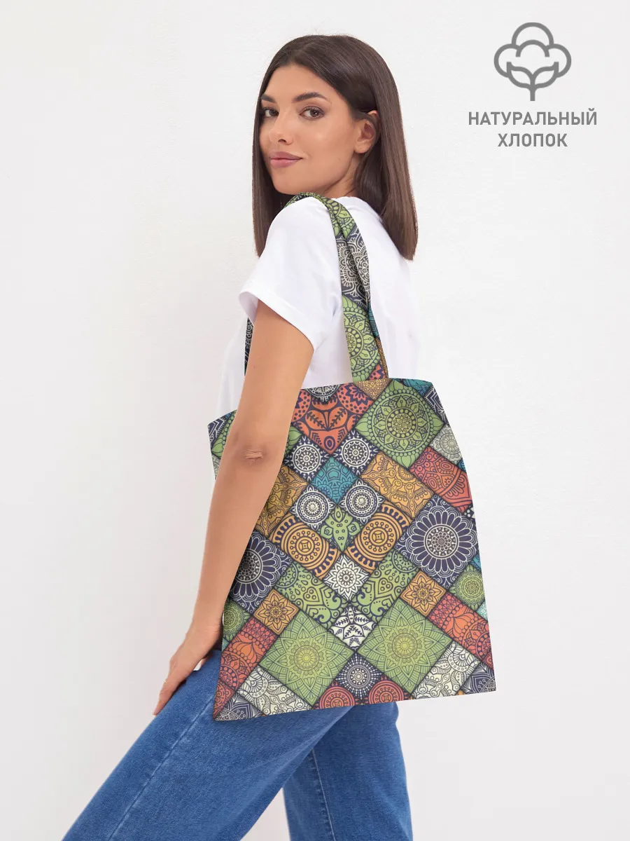 Шоппер база / Мандалы лоскутный печворк