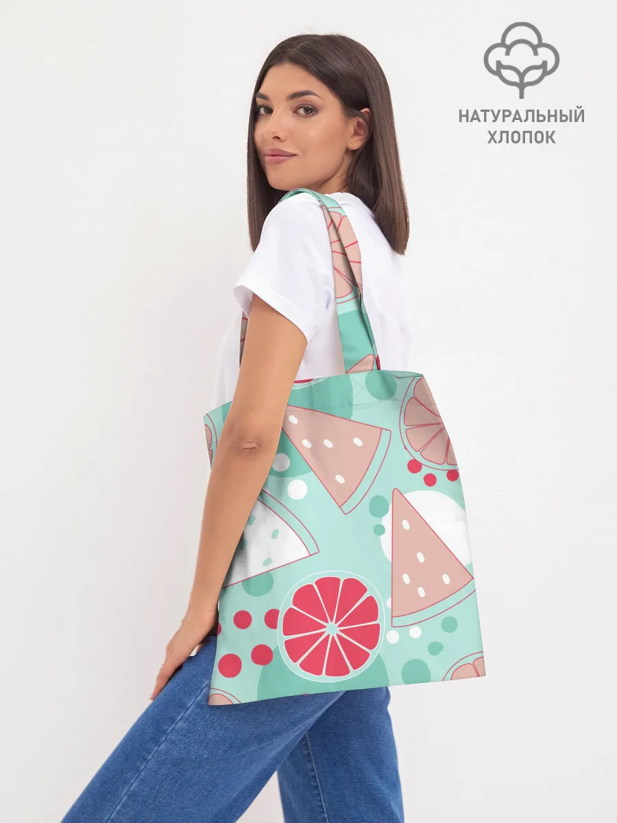 Шоппер база / Арбузно-цитрусовый узор